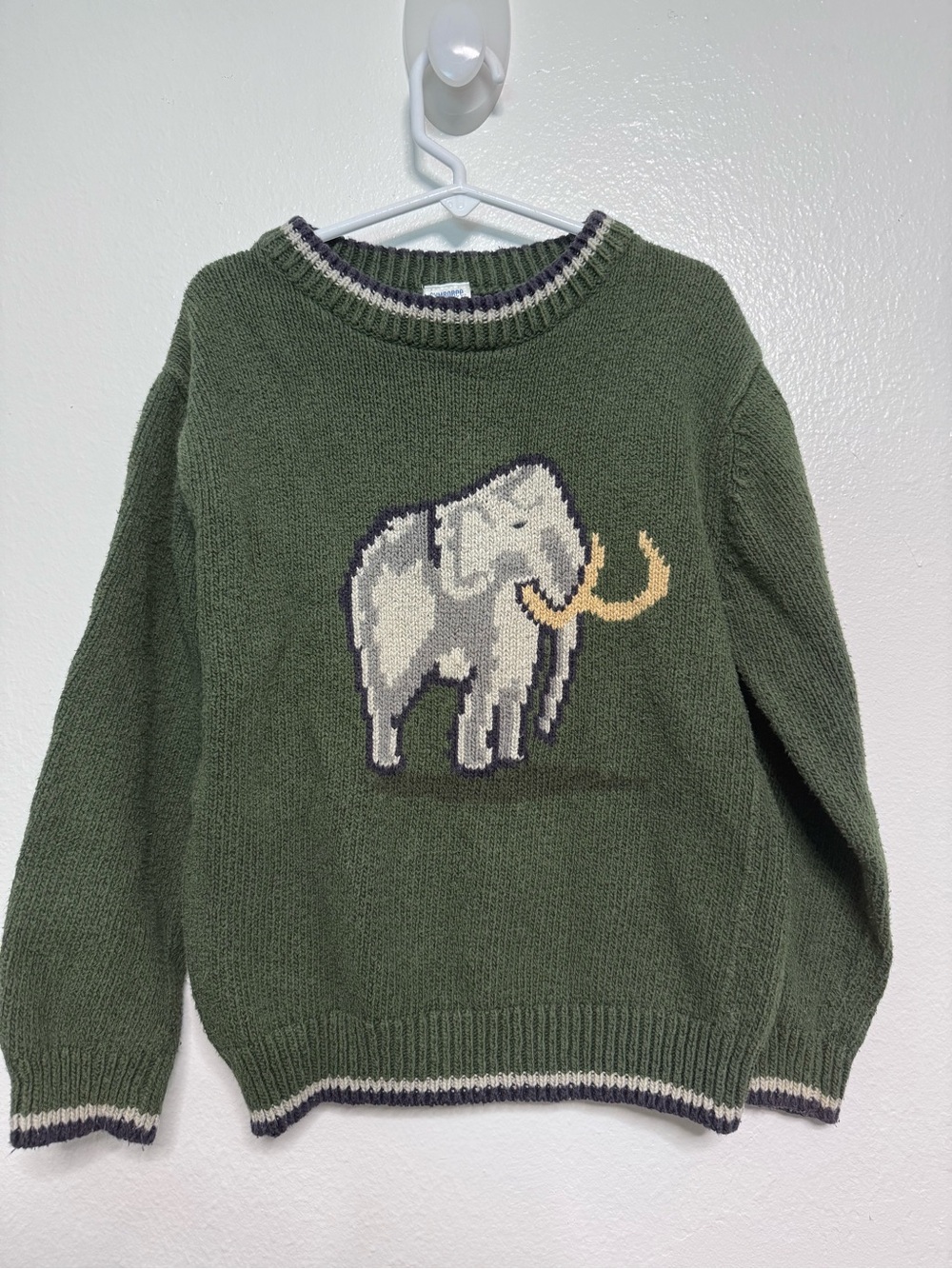 Gymboree Olive Green Knit Sweater with mammoth